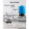 VEVOR 14-Gallon Vertical Well Pressure Tank, Pre-Charged Pressurized Water Tank for Well Pumps, Heavy-Duty Carbon Steel Water Storage Container for Home, School, Farm & Irrigation Systems