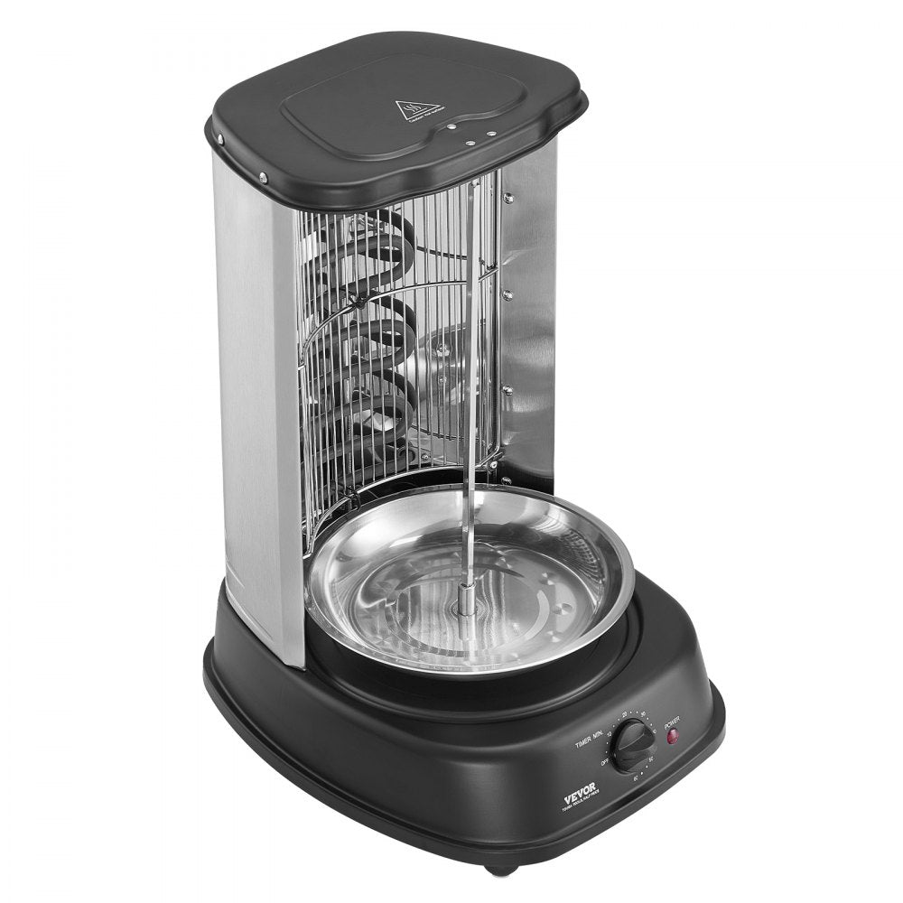 VEVOR Shawarma Grill Machine, Vertical Chicken Shawarma Cooker Machine Countertop, Electric Stainless Steel Broiler Gyro Rotisserie Oven Doner Kebab Machine, for Home Restaurant Kitchen Parties