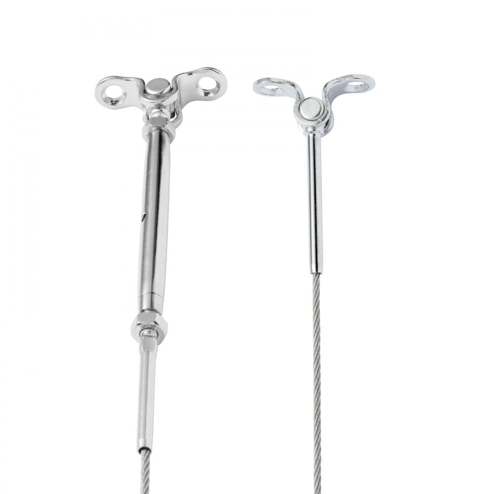 VEVOR T316 Stainless Steel Adjustable Angle 1/8" Cable Railing Kit/Hardware for Wood Post，Marine Grade for 1/8"Wire Rope,0-180-Degree Angle & Easy Installation, Silver (10 Pack)