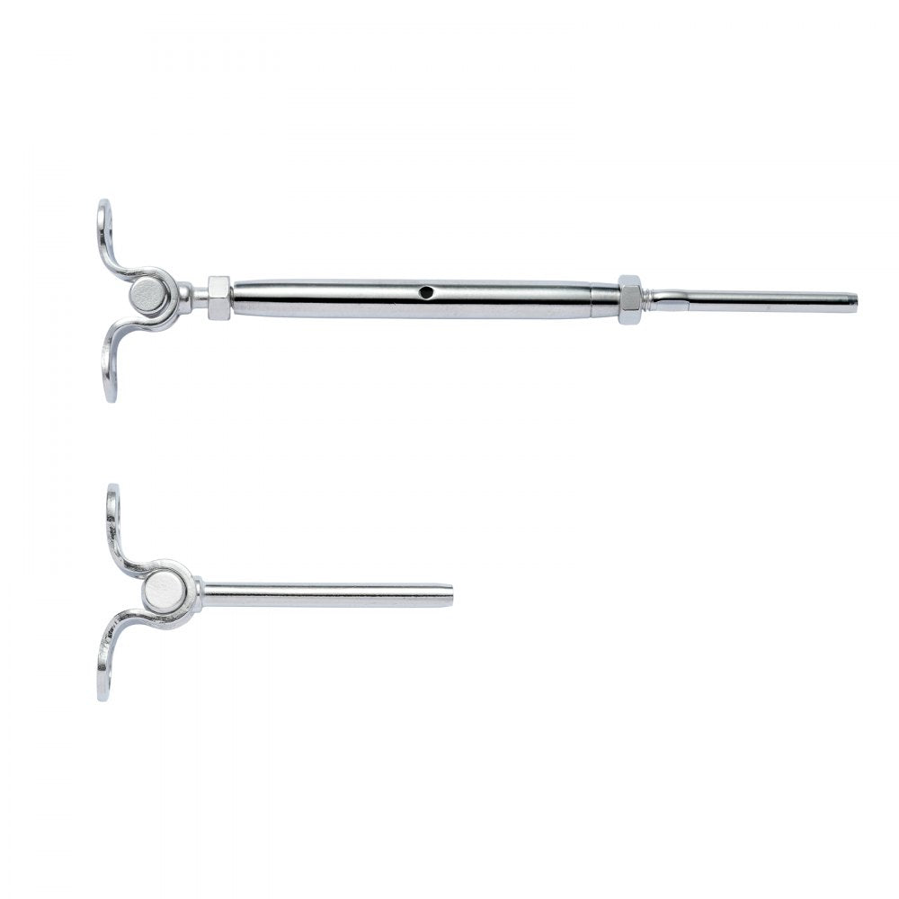 VEVOR T316 Stainless Steel Adjustable Angle 1/8" Cable Railing Kit/Hardware for Wood Post，Marine Grade for 1/8"Wire Rope,0-180-Degree Angle & Easy Installation, Silver (10 Pack)