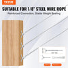 VEVOR T316 Stainless Steel Adjustable Angle 1/8" Cable Railing Kit/Hardware for Wood Post，Marine Grade for 1/8"Wire Rope,0-180-Degree Angle & Easy Installation, Silver (20 Pack)
