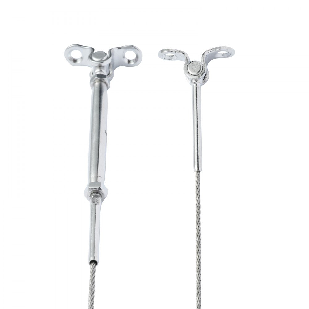 VEVOR T316 Stainless Steel Adjustable Angle 1/8" Cable Railing Kit/Hardware for Wood Post，Marine Grade for 1/8"Wire Rope,0-180-Degree Angle & Easy Installation, Silver (20 Pack)