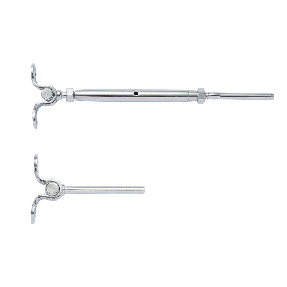 VEVOR T316 Stainless Steel Adjustable Angle 1/8" Cable Railing Kit/Hardware for Wood Post，Marine Grade for 1/8"Wire Rope,0-180-Degree Angle & Easy Installation, Silver (20 Pack)
