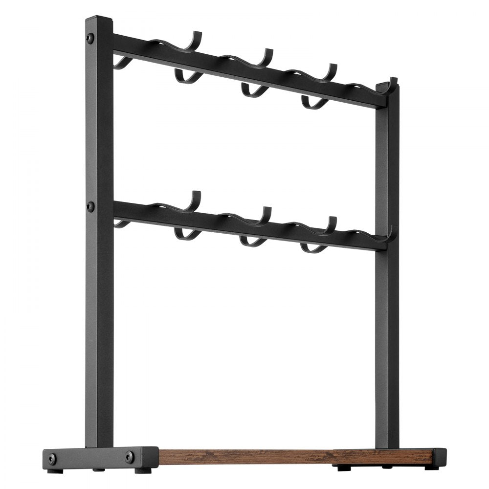 VEVOR Coffee Mug Holder for Countertop, 16 Hooks Coffee Cup Holder with Storage Base, 2 Tier Mugs Tree Rack Carbon Steel & Wood Mug Display Stand, for Coffee Bar Home Storage and Display (Matte Black)