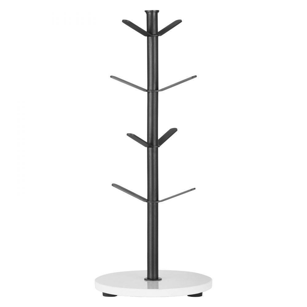 VEVOR Mug Holder Tree with Marble Base, 8 Hooks Coffee Cup Holder for Counter, Carbon Steel Mug Tree Cup Rack Stand, Upgraded Coffee Cup Tree for Coffee Bar Kitchen Home Organizer (Matte Black)