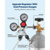 VEVOR CO2 Regulator, Dual-Gauge Dual-Valve Beer Keg Regulator, 0–60 PSI Adjustable Pressure, Heavy-Duty CO2 Tank Gas Regulator with 2 Check Valves, for Draft Beer Homebrewing, Fits CGA320 Interface