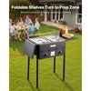 VEVOR Outdoor Propane Deep Fryer, Dual-Tank 8QTx2 Commercial Fryer, Stainless Steel Cooker with Foldable Platform, Dual Basket, and Heat Adjustment, Floor Standing Fryers for Restaurant Home Snack Bar