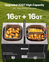 VEVOR Outdoor Propane Deep Fryer, Dual-Tank 16QTx2 Large Capacity Commercial Fryer, Stainless Steel Fish Cooker with 3 Basket, Thermometer, Floor Standing Fryers for Catering Event Camping, 50,000 BTU