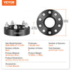 VEVOR Wheel Spacers, 1.5" 5"x5.5" Wheel Adapters, 5 Lug Forged Spacer, 71.5 mm Bore Hubcentric M1/2-20 Studs Spacers, Fit for Jeep Journey, WRANGLER JK JKU, Commander XK, Marquis, 4 PCS Black