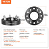 VEVOR Wheel Spacers, 1.5" 6"x5.3" Wheel Adapters, 6 Lug Forged Spacer, 87.1 mm Bore Hubcentric M14 x1.5 Studs Spacers, Fit for Ford F150, Expedition, Lobo, Navigator, 4 PCS Black