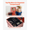 VEVOR Jewelry Cabinet Armoire, Standing Wood Jewelry Storage Chest with 3 Drawers, Flip Top Mirror, 4 Top Storage Compartments, Zinc Alloy Handles, 2 Side Doors with 6 Necklace Hooks