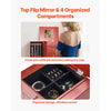 VEVOR Jewelry Cabinet Armoire, Standing Wood Jewelry Storage Chest with 4 Spacious Drawers, Flip Top Mirror, 4 Top Storage Compartments, Zinc Alloy Handles, 2 Side Doors with 16 Necklace Hooks