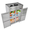 VEVOR Commercial Refrigerator, 31.89 in Width Reach In Upright Refrigeration Four Door, 31.4 Cu.ft Auto-Defrost Stainless Steel Refrigerator with 6 Adjustable Shelves, 32 to 50℉ Temp Range, 4 Wheels