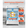 VEVOR Commercial Freezer, 32.2 in Width Reach In Upright-Freezer Double Door, 43.2 Cu.ft Auto-Defrost Stainless Steel Freezer with 8 Adjustable Shelves, -11 to 14℉ Temp Control, LED Light, 4 Wheels