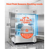 VEVOR Commercial Freezer, 32.2 in Width Reach In Upright-Freezer Double Door, 43.2 Cu.ft Auto-Defrost Stainless Steel Freezer with 8 Adjustable Shelves, -11 to 14℉ Temp Control, LED Light, 4 Wheels