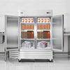 VEVOR Commercial Freezer, 32.2 in Width Reach In Upright-Freezer Double Door, 43.2 Cu.ft Auto-Defrost Stainless Steel Freezer with 8 Adjustable Shelves, -11 to 14℉ Temp Control, LED Light, 4 Wheels