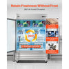 VEVOR Commercial Refrigerator, 32.2 in Width Reach In Upright Refrigeration Double Glass Door, 43.2 Cu.ft Auto-Defrost Stainless Steel Refrigerator with 8 Adjustable Shelves, 32 to 50℉ Temp Range