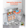 VEVOR Commercial Refrigerator, 32.2 in Width Reach In Upright Refrigeration Double Glass Door, 43.2 Cu.ft Auto-Defrost Stainless Steel Refrigerator with 8 Adjustable Shelves, 32 to 50℉ Temp Range