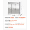 VEVOR Commercial Reach-In Refrigerator 72" W, 52 Cu.Ft Stainless Steel Upright Refrigerator with Three Doors, Auto-Defrost, 9 Adjustable Shelves, 32 to 50℉ Temp Control, UL Certified