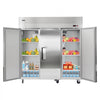 VEVOR Commercial Reach-In Refrigerator 72" W, 52 Cu.Ft Stainless Steel Upright Refrigerator with Three Doors, Auto-Defrost, 9 Adjustable Shelves, 32 to 50℉ Temp Control, UL Certified