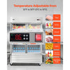 VEVOR Commercial Refrigerator, 32.2 in Width Reach In Upright Refrigeration Double Door, 43.2 Cu.ft Auto-Defrost Stainless Steel Refrigerator with 8 Adjustable Shelves, 32 to 50℉ Temp Range, 4 Wheels