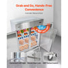 VEVOR Commercial Refrigerator, 32.2 in Width Reach In Upright Refrigeration Double Door, 43.2 Cu.ft Auto-Defrost Stainless Steel Refrigerator with 8 Adjustable Shelves, 32 to 50℉ Temp Range, 4 Wheels