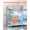 VEVOR Commercial Refrigerator, 31.89 in Width Reach In Upright Refrigeration Double Door, 32.1 Cu.ft Auto-Defrost Stainless Steel Refrigerator with 8 Adjustable Shelves, 32 to 50℉ Temp Range, 4 Wheels