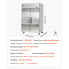 VEVOR Commercial Refrigerator, 31.89 in Width Reach In Upright Refrigeration Double Door, 32.1 Cu.ft Auto-Defrost Stainless Steel Refrigerator with 8 Adjustable Shelves, 32 to 50℉ Temp Range, 4 Wheels