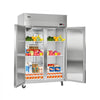 VEVOR Commercial Refrigerator, 31.89 in Width Reach In Upright Refrigeration Double Door, 32.1 Cu.ft Auto-Defrost Stainless Steel Refrigerator with 8 Adjustable Shelves, 32 to 50℉ Temp Range, 4 Wheels