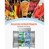 VEVOR Commercial Refrigerator and Freezer Combo, 31.89 in Width Reach In Upright-Freezer Double Door, 31.1 Cu.ft Auto-Defrost Stainless Steel Freezer with 8 Adjustable Shelves, LED Light, 4 Wheels