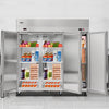 VEVOR Commercial Refrigerator and Freezer Combo 72"W, 51 Cu.Ft Stainless Steel Upright Freezer/Refrigerator with Three Doors, Auto-Defrost, 9 Adjustable Shelves, UL Certified