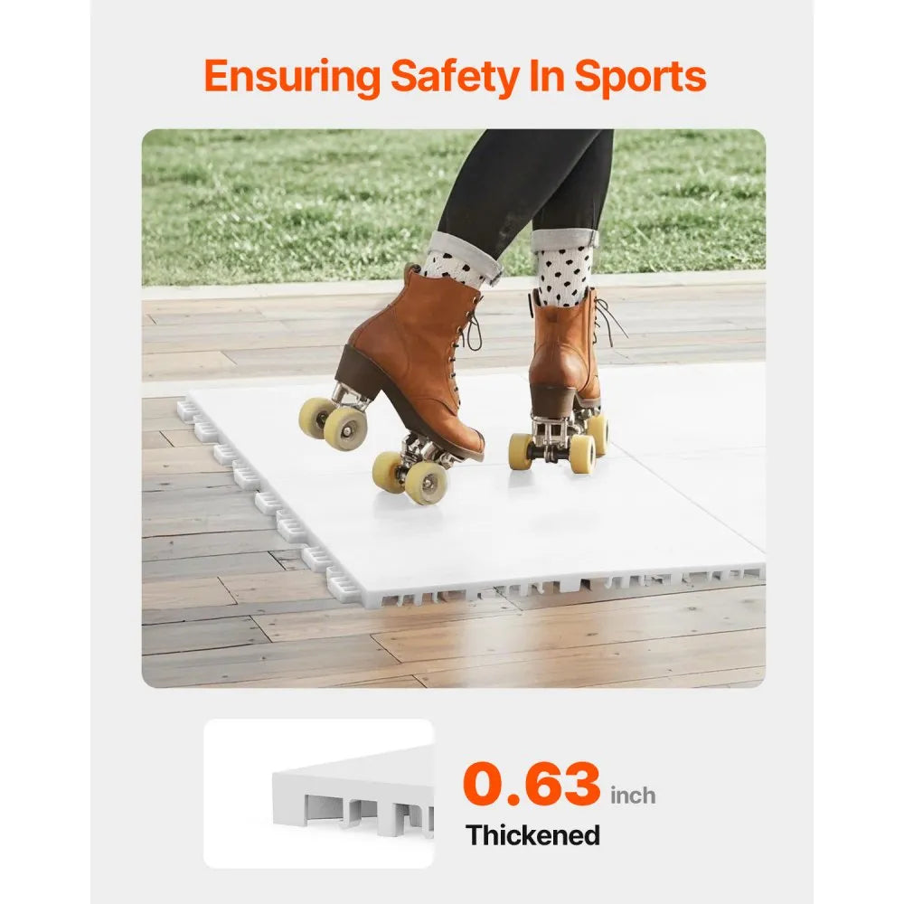 VEVOR Dryland Tiles for Hockey Floor Mat, 12 x 12 in 15 Pcs Interlocking Versatile Training Surface, Dance Floor Tiles, Hockey Training Equipment Board for Shooting (Ash Gray, 15 sq. ft/Box)