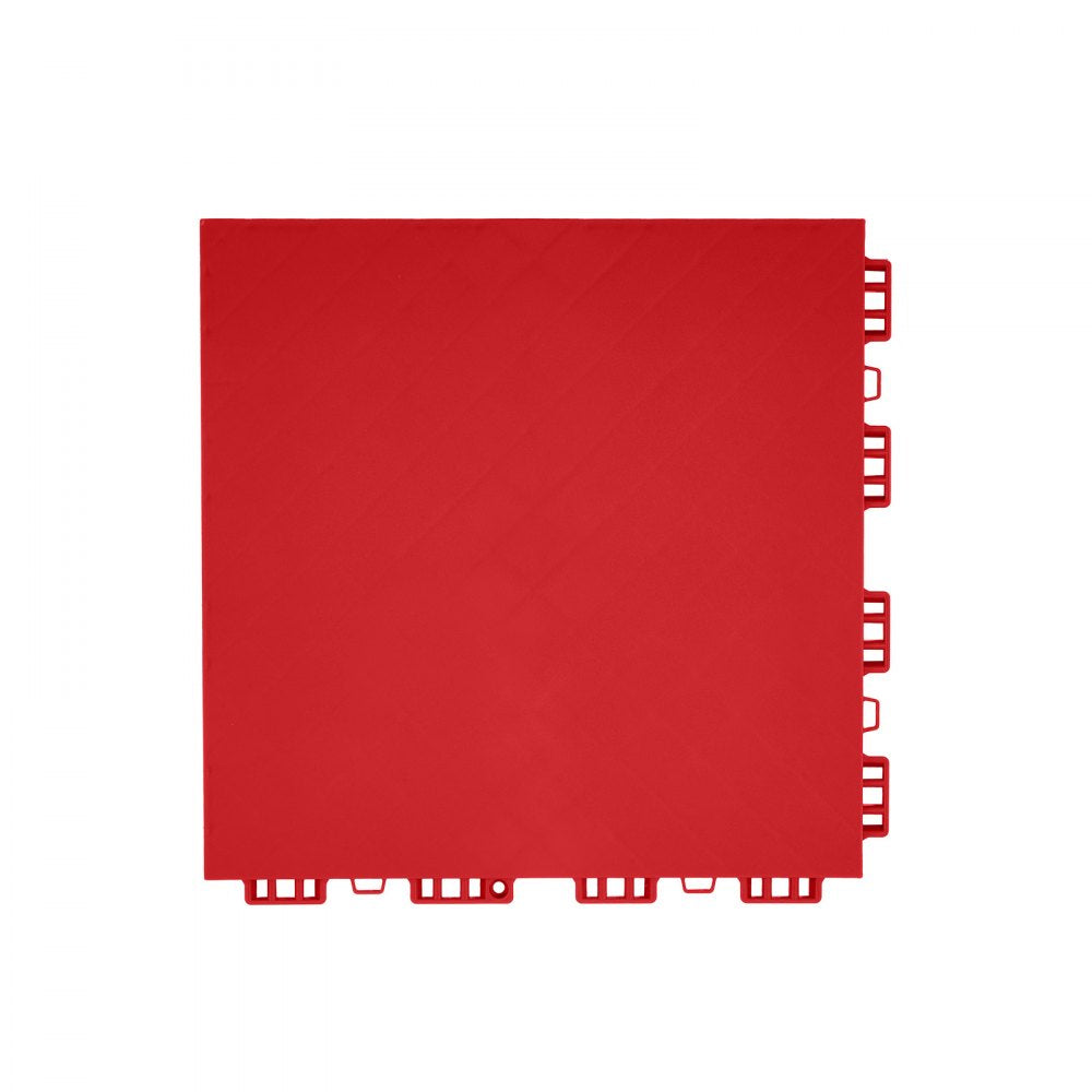 VEVOR Dryland Tiles for Hockey Floor Mat, 12 x 12 in 8 Pcs Interlocking Versatile Training Surface, Dance Floor Tiles, Hockey Training Equipment Board for Shooting (Red, 8 sq. ft/Box)