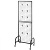 VEVOR 3 Packs Grid Wall Panels, 1.9 x 5.4 ft Wire Grid Panels Display Rack, Movable Art Display Shelf with Wheels and 30 Hooks, Black Carbon Steel Gridwall for Craft Show, Decor, Storage, Notice Board