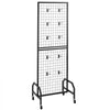 VEVOR 3 Packs Grid Wall Panels, 1.9 x 5.4 ft Wire Grid Panels Display Rack, Movable Art Display Shelf with Wheels and 30 Hooks, Black Carbon Steel Gridwall for Craft Show, Decor, Storage, Notice Board