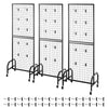 VEVOR 3 Packs Grid Wall Panels, 1.9 x 5.4 ft Wire Grid Panels Display Rack, Movable Art Display Shelf with Wheels and 30 Hooks, Black Carbon Steel Gridwall for Craft Show, Decor, Storage, Notice Board