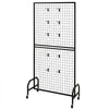 VEVOR 2 Packs Grid Wall Panels, 2.9 x 5.9 ft Wire Grid Panels Display Rack, Movable Art Display Shelf with Wheels and 10 Hooks, Black Carbon Steel Gridwall for Craft Show, Decor, Storage, Notice Board