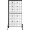 VEVOR 2 Packs Grid Wall Panels, 2.9 x 5.9 ft Wire Grid Panels Display Rack, Movable Art Display Shelf with Wheels and 10 Hooks, Black Carbon Steel Gridwall for Craft Show, Decor, Storage, Notice Board