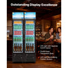 VEVOR Commercial Merchandiser Refrigerator, 7.5 Cu.Ft / 213 L Glass Door Display Refrigerator, Upright Beverage Cooler with Customizable Lightbox, 4 Adjustable Shelves & Soft LED Light for Homes Shops