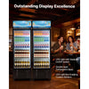 VEVOR Commercial Merchandiser Refrigerator, 15.9 Cu.Ft / 450 L Glass Door Display Refrigerator, Upright Beverage Cooler with Customizable Lightbox, 4 Adjustable Shelves & Soft LED Light for Home Shops