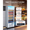 VEVOR Commercial Merchandiser Refrigerator, 9.6 Cu.Ft / 273 L Glass Door Display Refrigerator, Upright Beverage Cooler with Customizable Lightbox, 4 Adjustable Shelves & Soft LED Light for Homes Shops