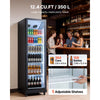 VEVOR Commercial Merchandiser Refrigerator, 12.4 Cu.Ft / 350 L Glass Door Display Refrigerator, Upright Beverage Cooler Fridge with 5 Adjustable Shelves, Soft LED Light & Casters for Homes Shops Bars