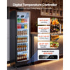 VEVOR Commercial Merchandiser Refrigerator, 12.4 Cu.Ft / 350 L Glass Door Display Refrigerator, Upright Beverage Cooler Fridge with 5 Adjustable Shelves, Soft LED Light & Casters for Homes Shops Bars