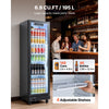 VEVOR Commercial Merchandiser Refrigerator, 6.9 Cu.Ft / 195L Glass Door Display Refrigerator, Upright Beverage Cooler Fridge with 4 Adjustable Shelves, Soft LED Light & Casters for Homes Shops Bars