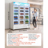 VEVOR Commercial Merchandiser Refrigerator, 36.4 Cu.Ft / 1030L Upright Beverage Cooler, 3 Glass Door Display Refrigerator with Customizable Lightbox, 12 Adjustable Shelves, Soft LED Lighting & Casters