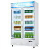 VEVOR Commercial Merchandiser Refrigerator, 35.3 Cu.Ft / 1000L Upright Beverage Cooler, 2 Glass Door Display Refrigerator with Customizable Lightbox, 8 Adjustable Shelves, Soft LED Lighting & Casters
