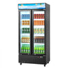 VEVOR Commercial Merchandiser Refrigerator, 20.8 Cu.Ft / 590L Upright Beverage Cooler, 2 Glass Door Display Refrigerator with Customizable Lightbox, 8 Adjustable Shelves, Soft LED Lighting & Casters