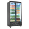 VEVOR Commercial Merchandiser Refrigerator, 24.9 Cu.Ft / 705L Upright Beverage Cooler, 2 Glass Door Display Refrigerator with 5 Adjustable Shelves, Soft LED Light & Casters for Bars Shops Supermarkets