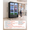 VEVOR Commercial Merchandiser Refrigerator, 29.3 Cu.Ft / 830L Upright Beverage Cooler, 2 Glass Door Display Refrigerator with 8 Adjustable Shelves, Soft LED Light & Casters for Bars Shops Supermarkets