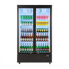 VEVOR Commercial Merchandiser Refrigerator, 29.3 Cu.Ft / 830L Upright Beverage Cooler, 2 Glass Door Display Refrigerator with 8 Adjustable Shelves, Soft LED Light & Casters for Bars Shops Supermarkets